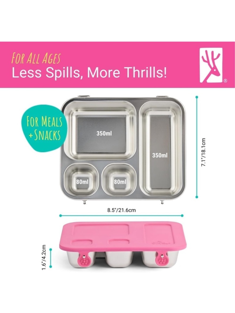 NWT Elk and Friends Lunch Box Bento Tray - Picture 7 of 8